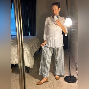 Banjara Casual Wide Leg Pants Size Small Color/: blue and white Striped